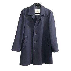 LONDON FOG Vintage Maincoats Wool Overcoat Coat Blue 40R